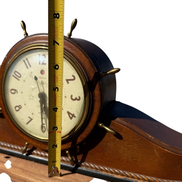 VINTAGE TELECHRON MODEL 3H17 SHIP WHEEL ELECTRIC MANTEL CLOCK - Picture 5 of 10